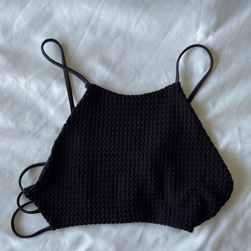 ONIA textured high neck bikini top S